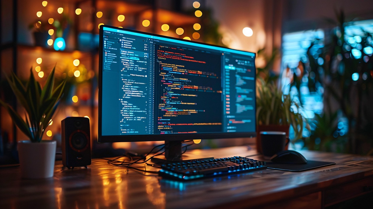 Cybersecurity expert working on computer